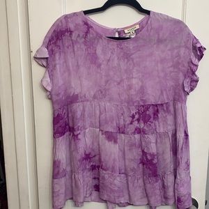 Andrée by Unit Boutique Lilac Tie Dye Babydoll Top Purple